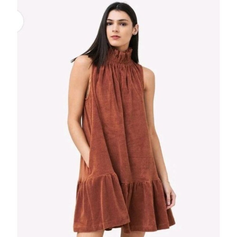 Ephemera Women's La Plage Garlend Mini Dress Size 4, %100 Cotton Terry Cloth